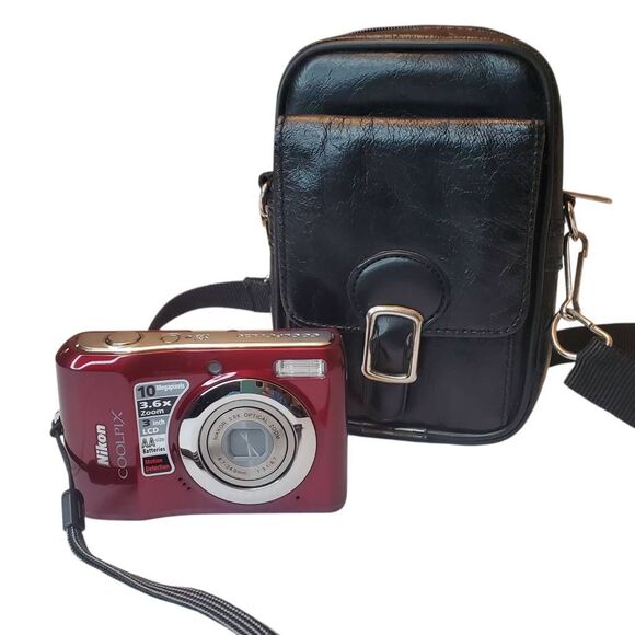 Nikon COOLPIX Red Digital Camera w/ Case – 10MP - Picture 1 of 16